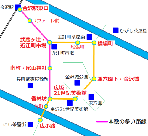 金沢駅からバスで観光を開始される方へ 金沢を観光してみたいかも